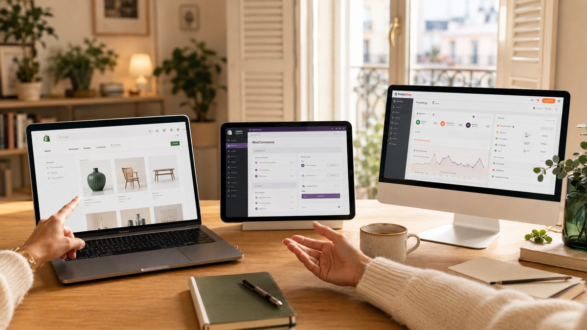 Comparaison Shopify vs WooCommerce vs PrestaShop