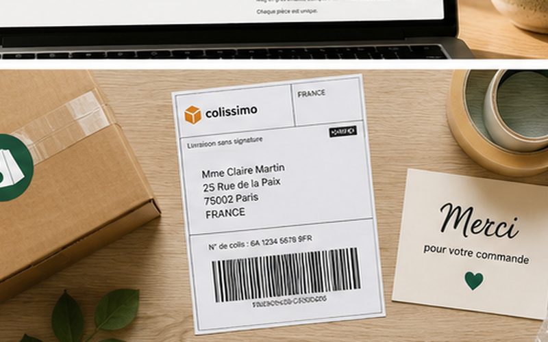 Colis et etiquette Colissimo pour livraison e-commerce en France
